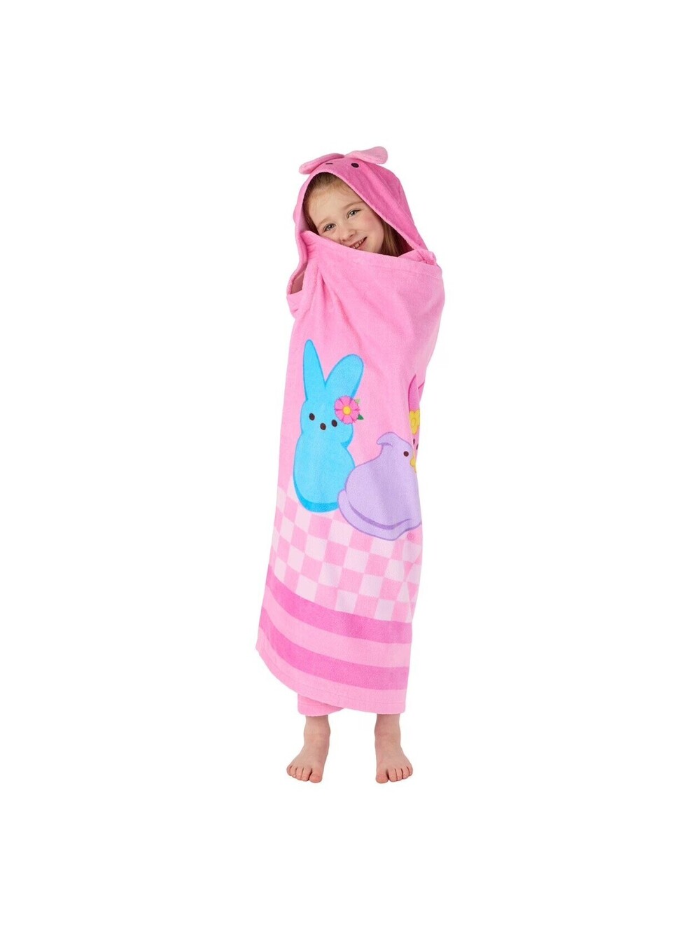 Peeps Kids Character 100% Cotton Hooded Towel With Hand Pockets